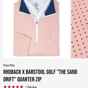 Rhoback Pink and Navy Golf Quarter Zip